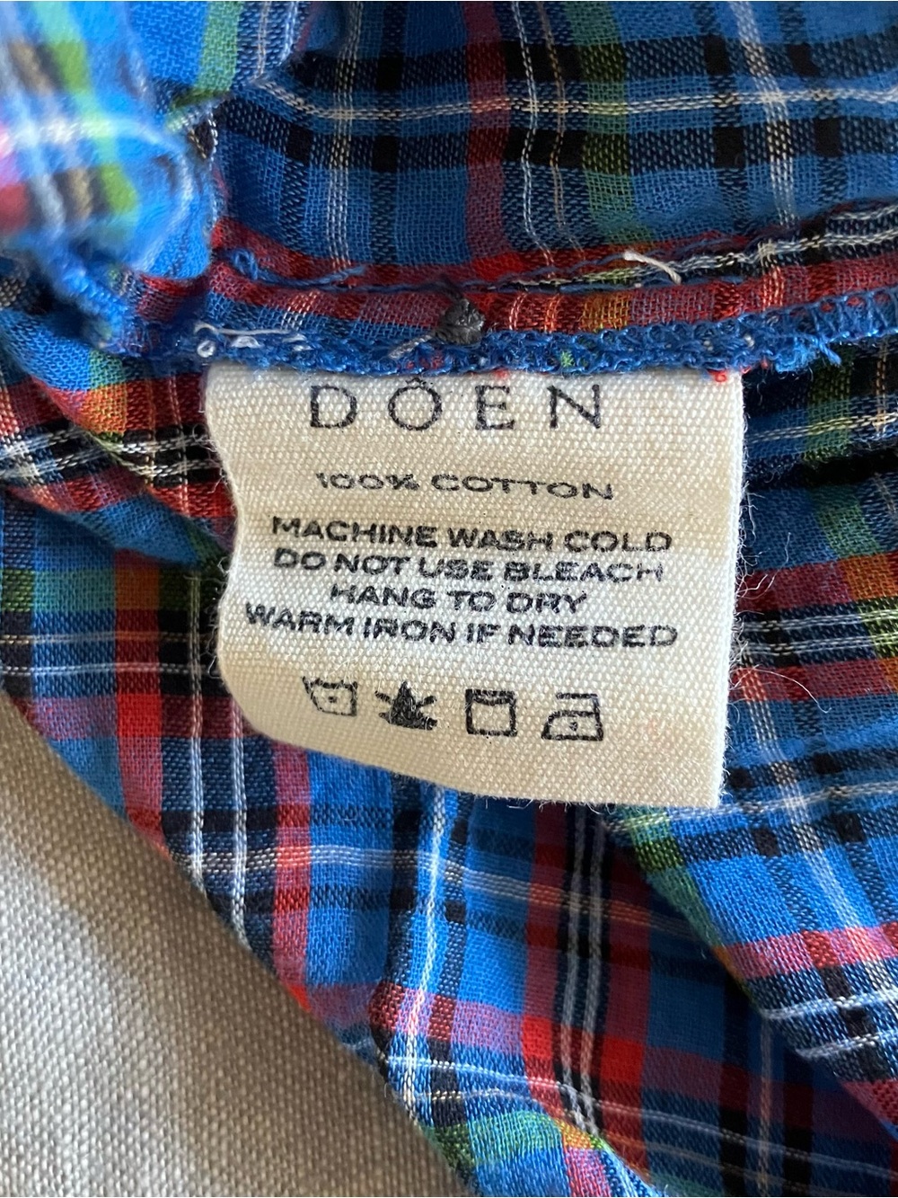 DÔEN Toulouse Top in French Plaid Blue - Size Small - Picture 10 of 11